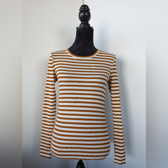 Selected/Femme Striped Long Sleeve T-shirt - Picture 2 of 14